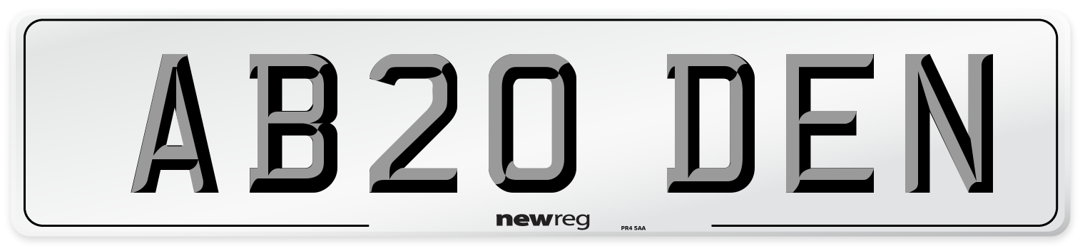 AB20 DEN Number Plate from New Reg